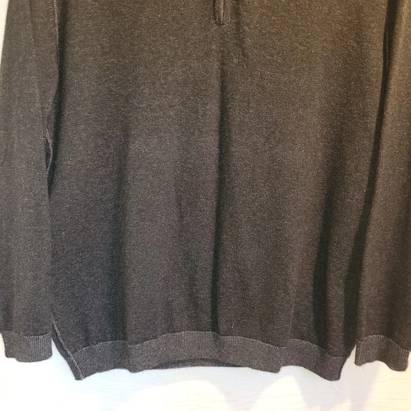 Tommy Bahama Sweater Medium Wool Cashmere 1/4 Zip Charcoal Gray Men's Mock Neck - Picture 4 of 12